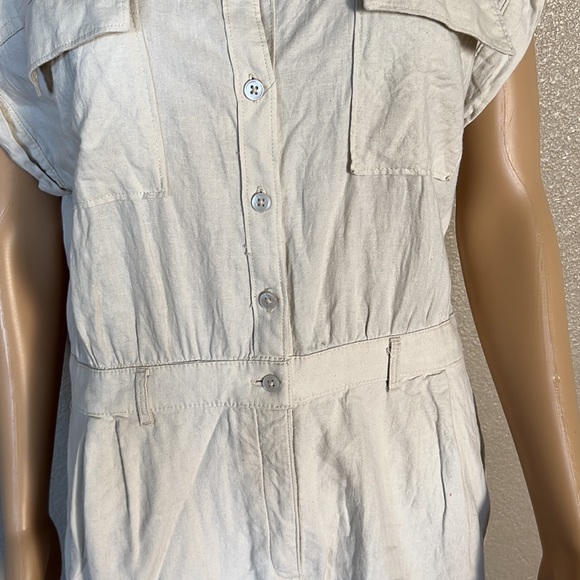 SOLD Abercrombie & Fitch Linen Tan Romper Size Medium - Picture 6 of 9